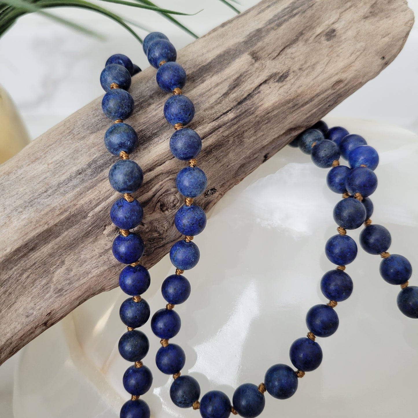 LAPIS LAZULI MAT NECKLACE 60"