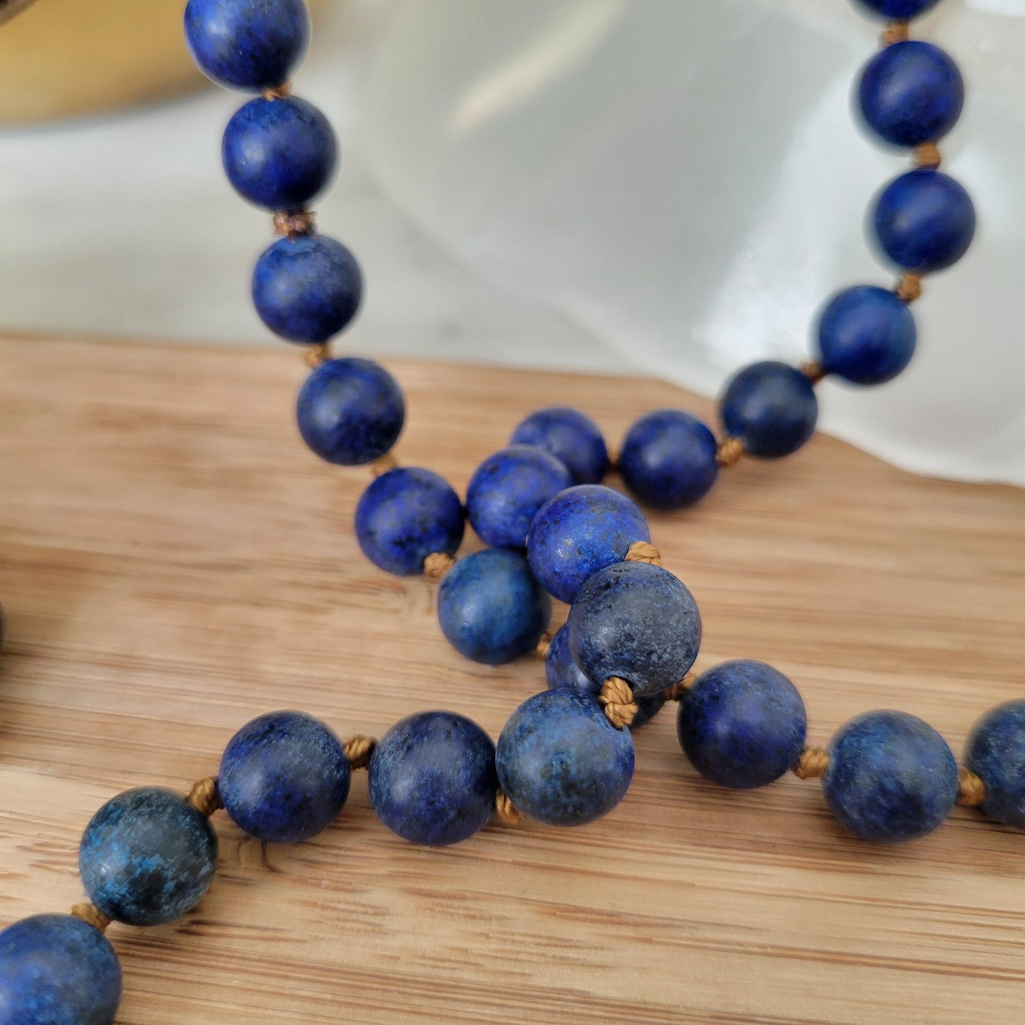 LAPIS LAZULI MAT NECKLACE 60"