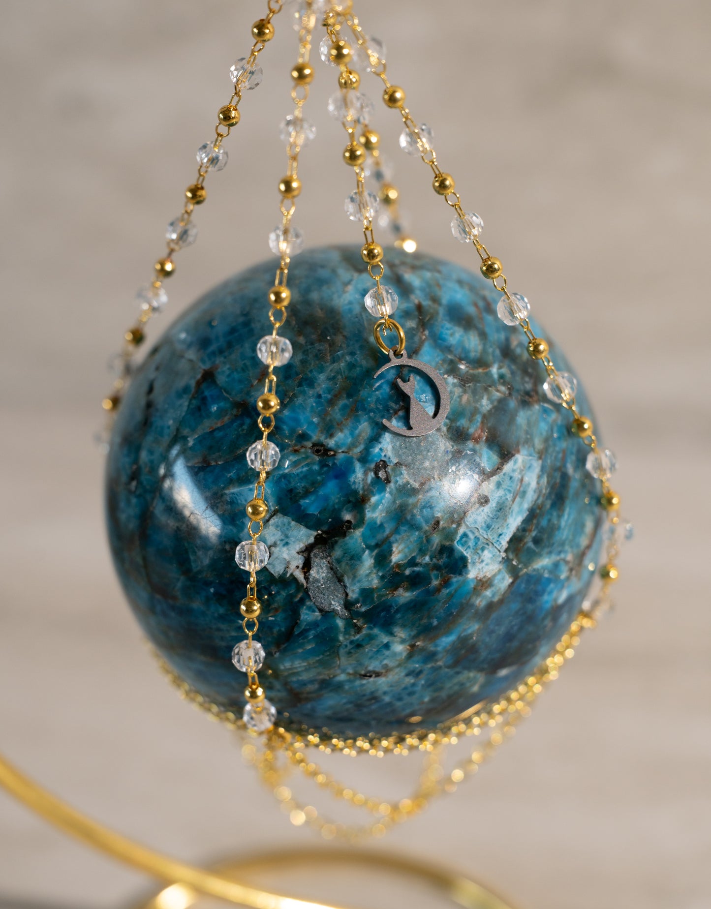 BLUE APATITE SPHERE