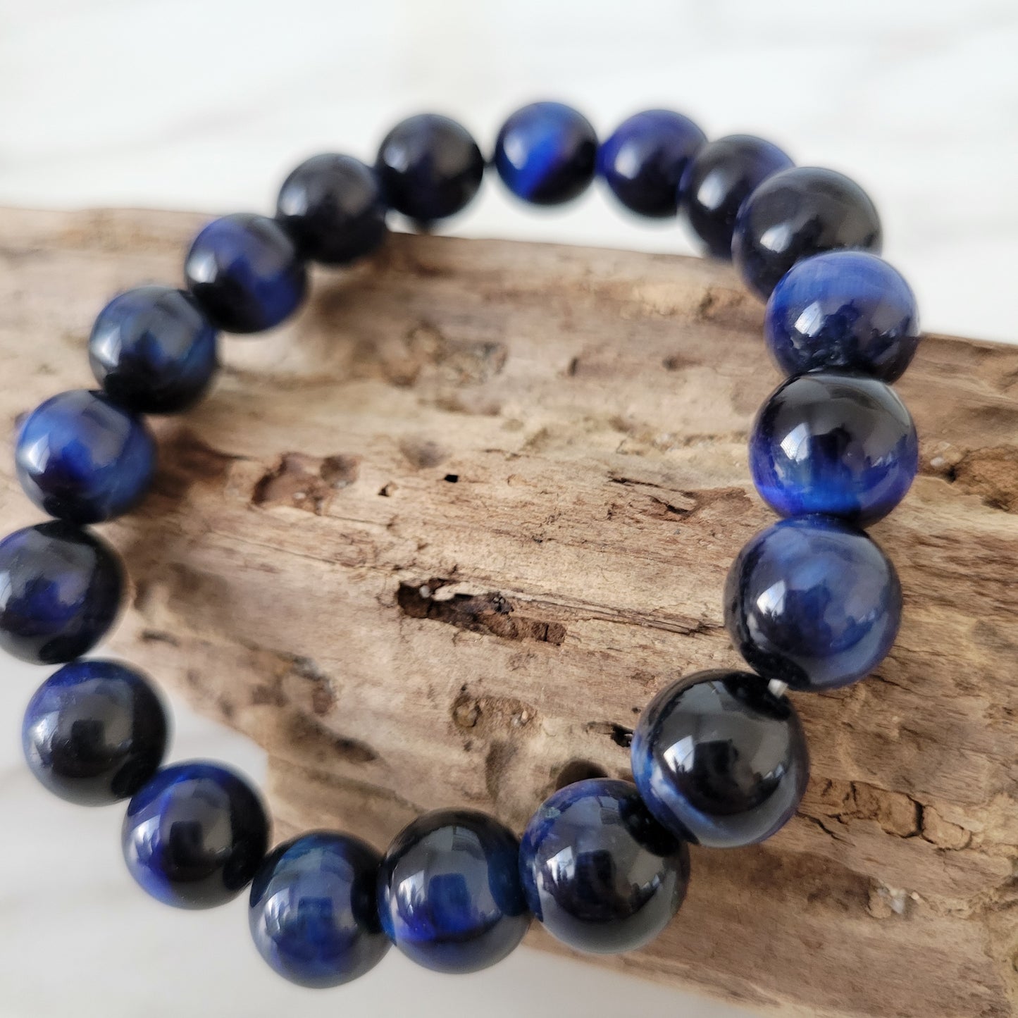 MENS 10MM BLUE TIGERS EYE