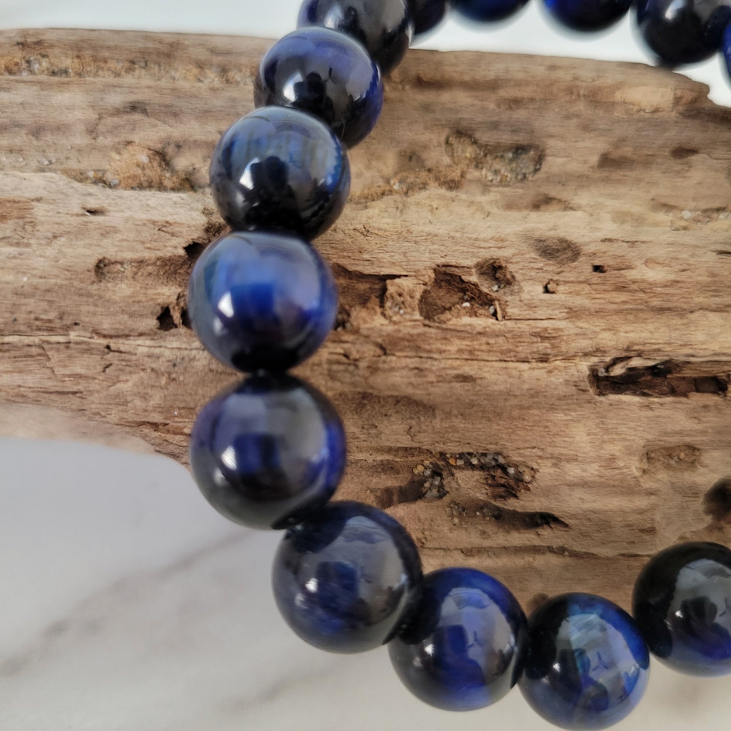 MENS 10MM BLUE TIGERS EYE