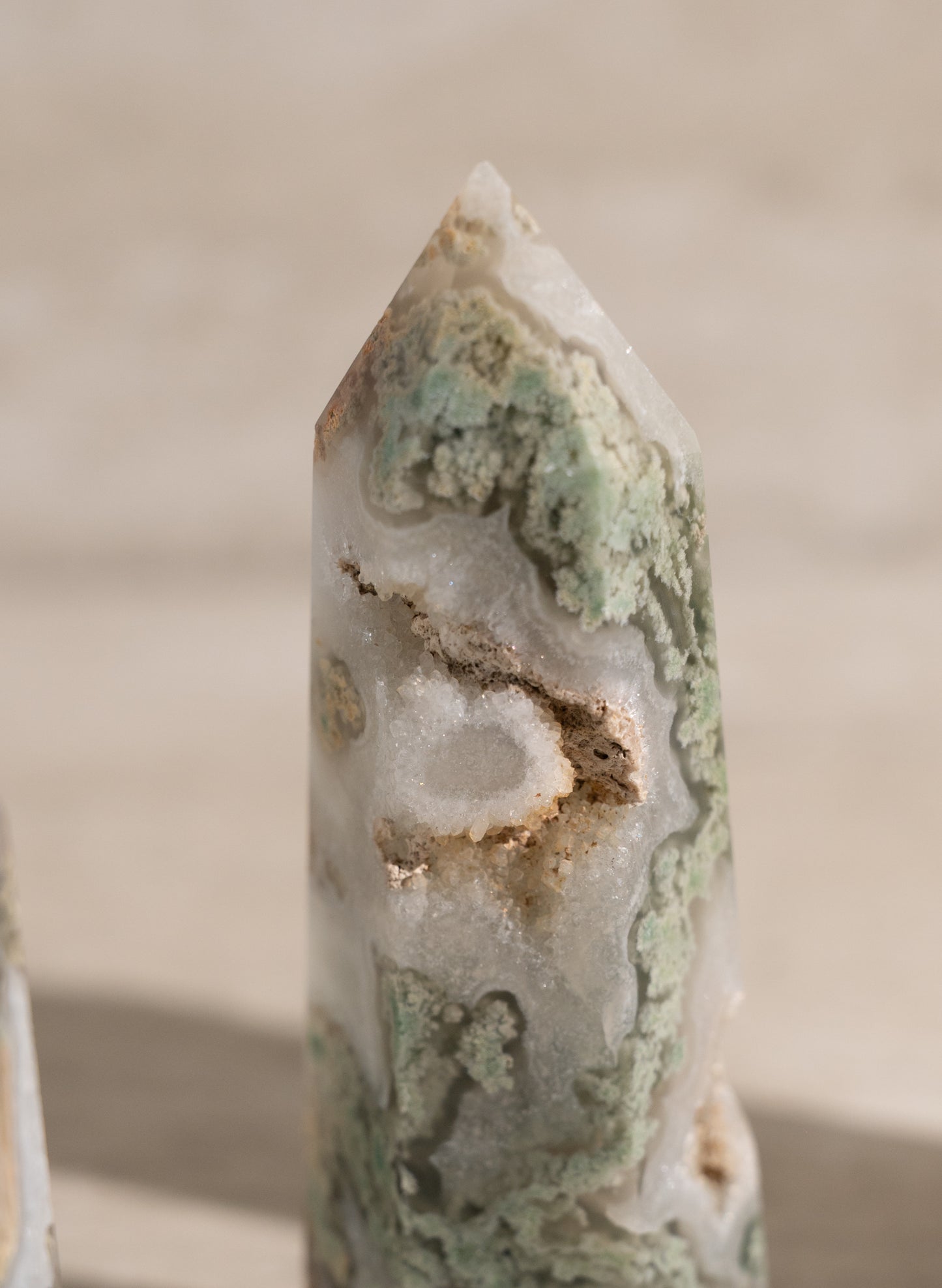 MOSS AGATE TOWER- 3-4"