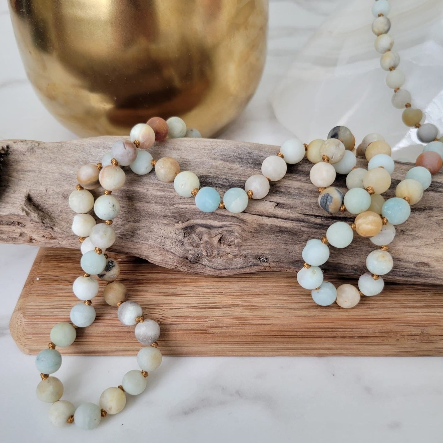 AMAZONITE MATT NECKLACE 60"