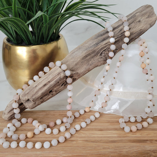 PINK AVENTURINE MATT NECKLACE 60"
