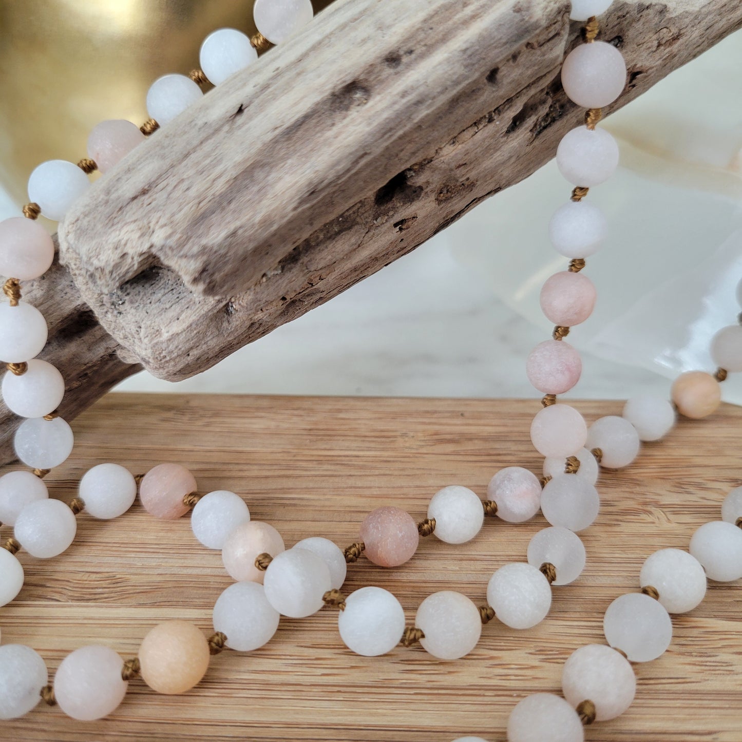 PINK AVENTURINE MATT NECKLACE 60"
