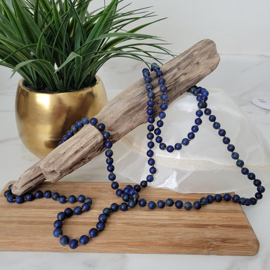 LAPIS LAZULI MAT NECKLACE 60"