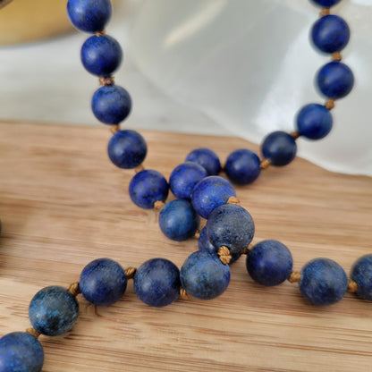 LAPIS LAZULI MAT NECKLACE 60"