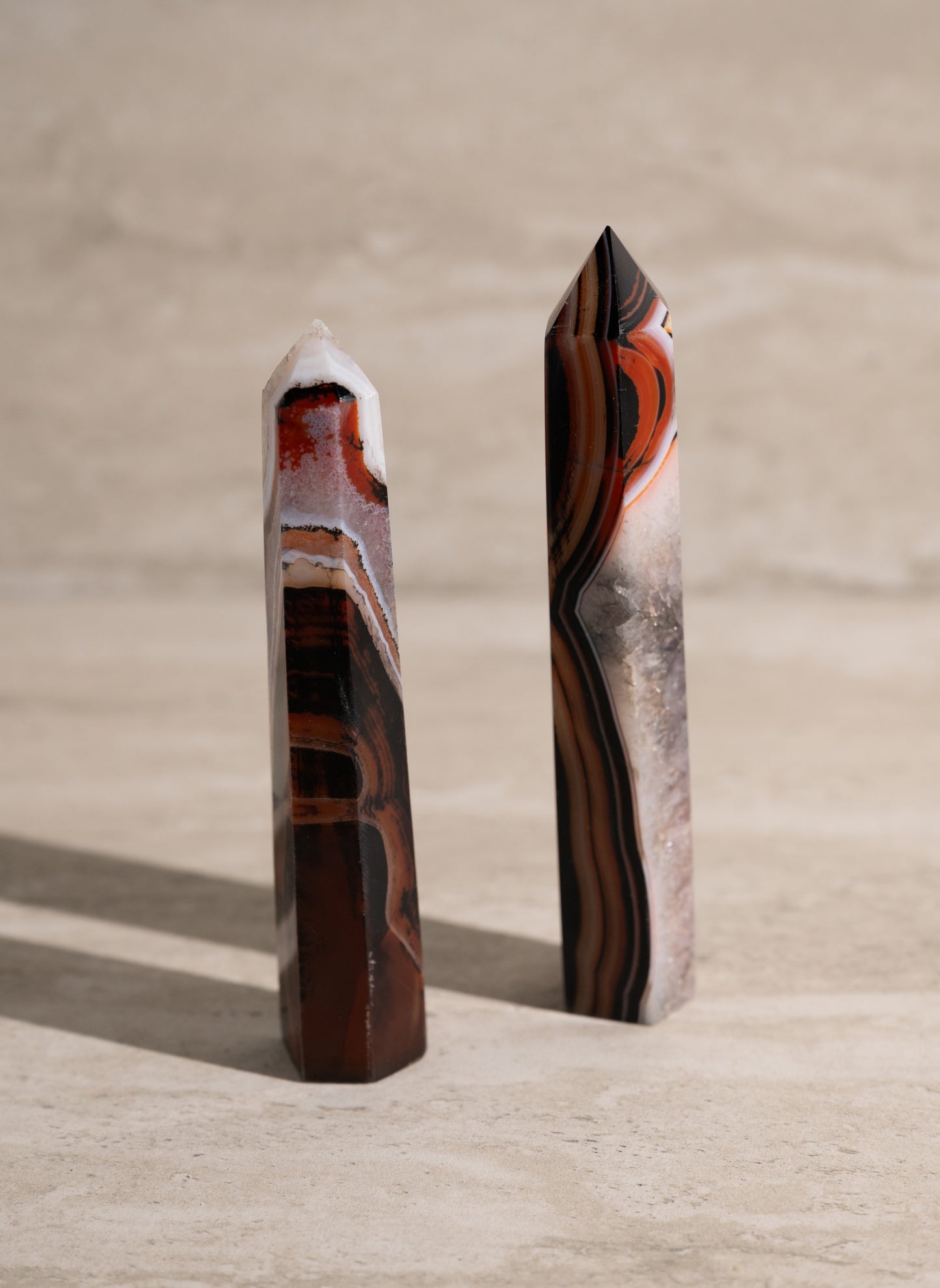 BANDED AGATE TOWER- 4-6"