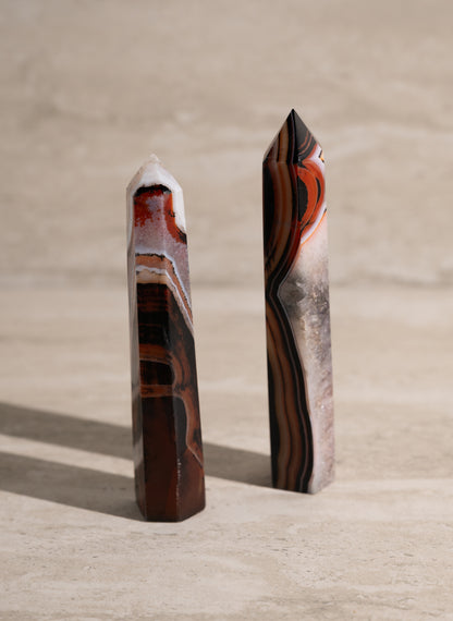 BANDED AGATE TOWER- 4-6"