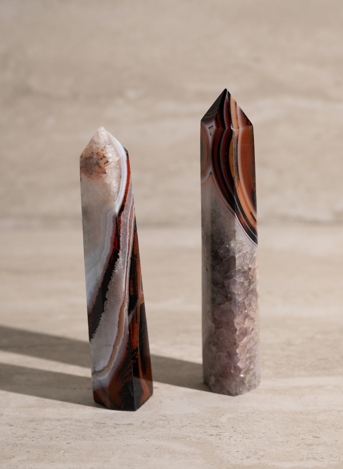 BANDED AGATE TOWER- 4-6"