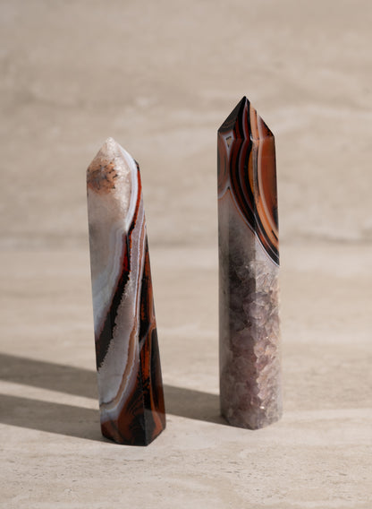BANDED AGATE TOWER- 4-6"