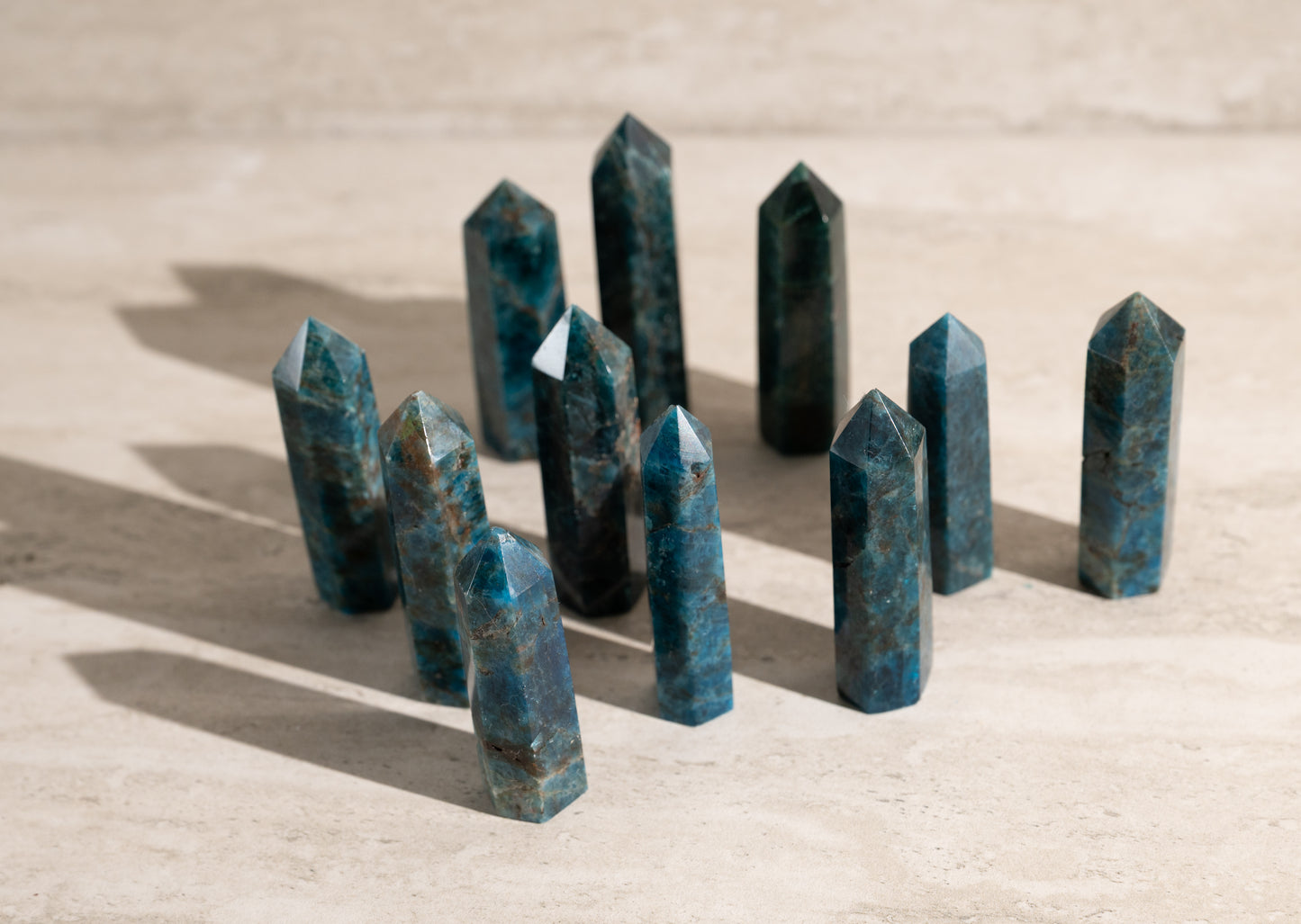 BLUE APATITE TOWER- 2-4"