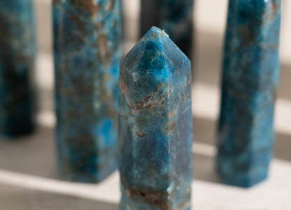 BLUE APATITE TOWER- 2-4"