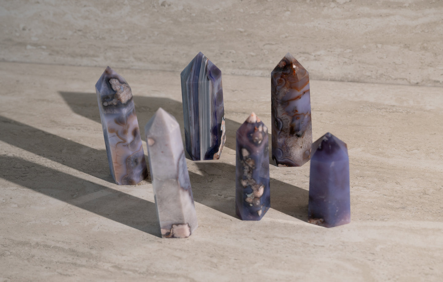 BLUE FLOWER AGATE TOWER- 3-5"