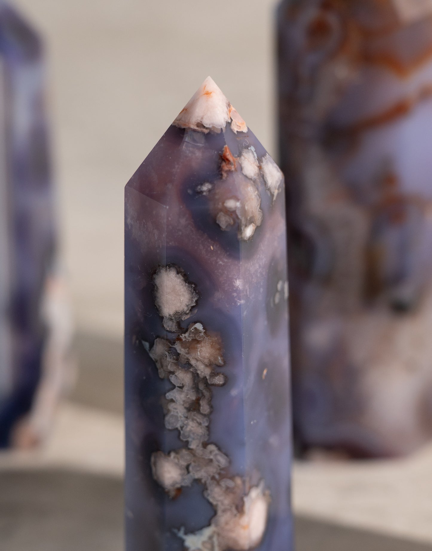 BLUE FLOWER AGATE TOWER- 3-5"