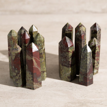 Set of crystal points on a sandy surface