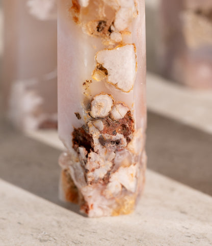 FLOWER AGATE TOWER- 3-7"