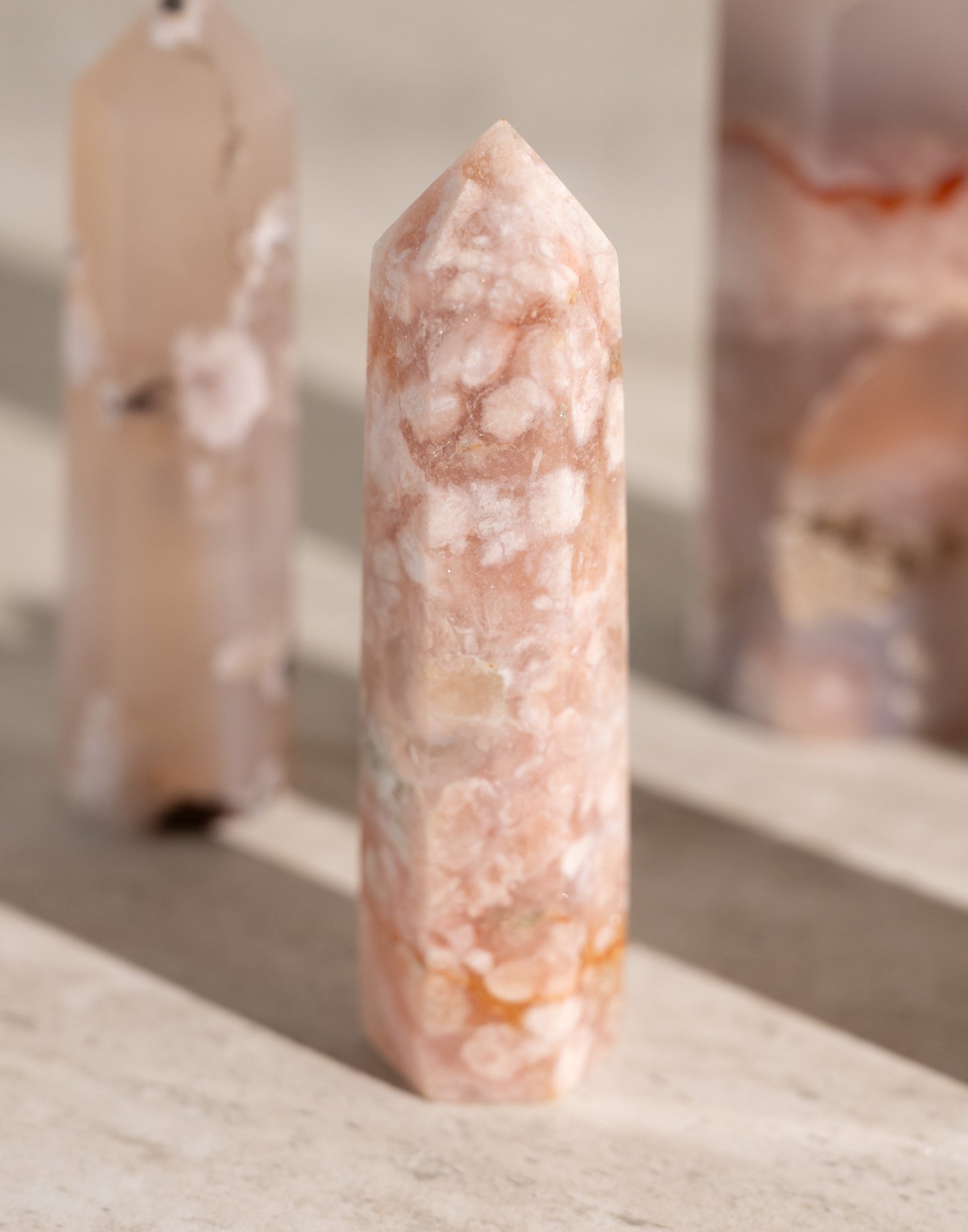 FLOWER AGATE TOWER- 3-7"