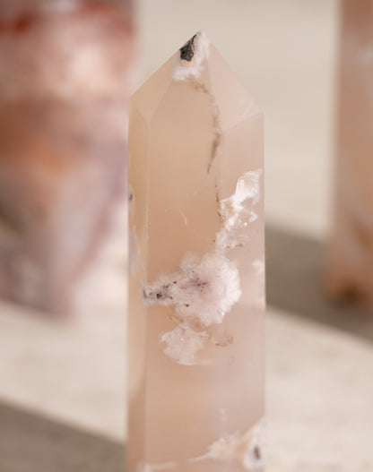 FLOWER AGATE TOWER- 3-7"