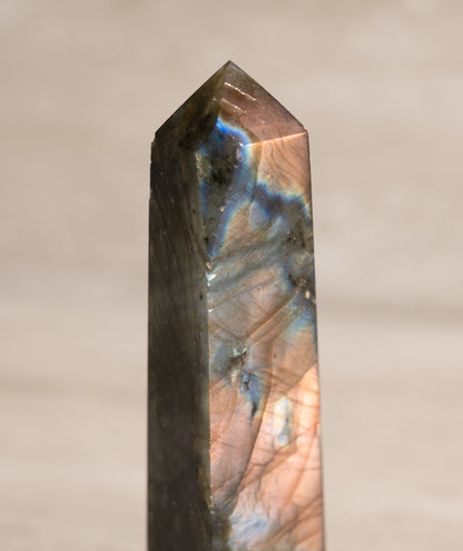 PEACH LABRADORITE TOWER- 5"