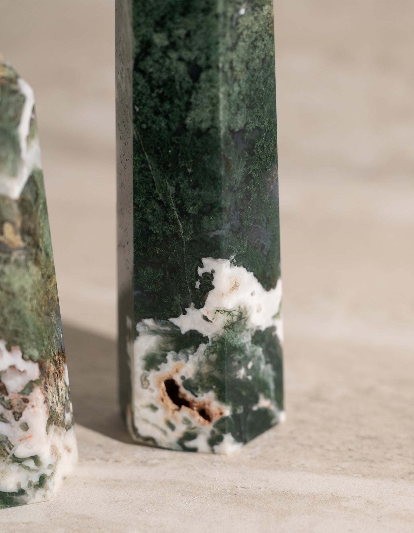 MOSS AGATE TOWER- 5-7"