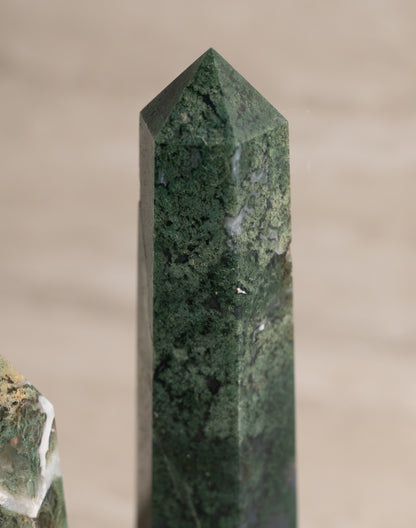 MOSS AGATE TOWER- 5-7"