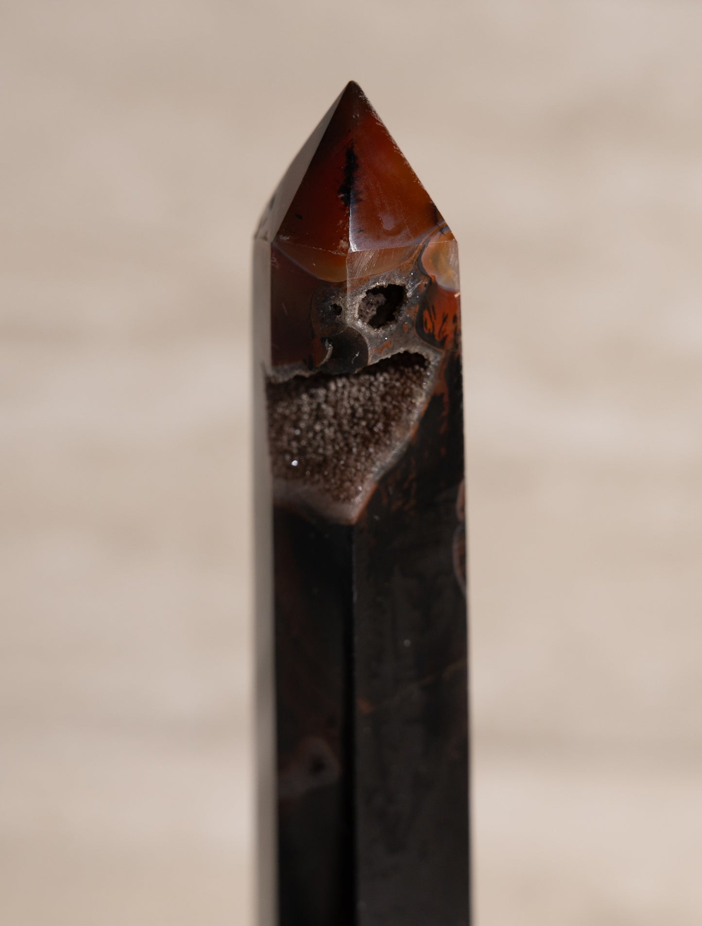 RED BANDED AGATE TOWER- 5-7"