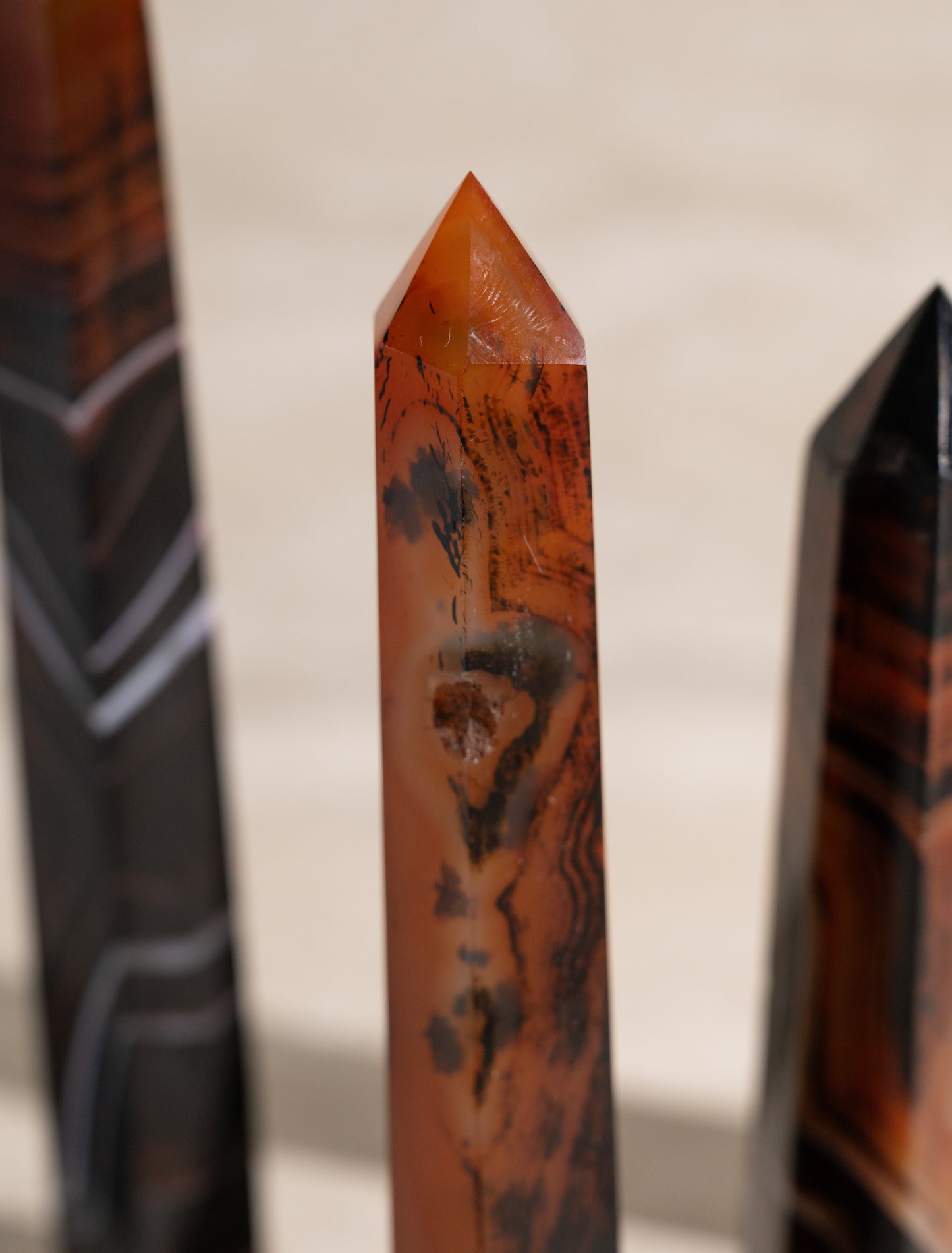 RED BANDED AGATE TOWER- 5-7"