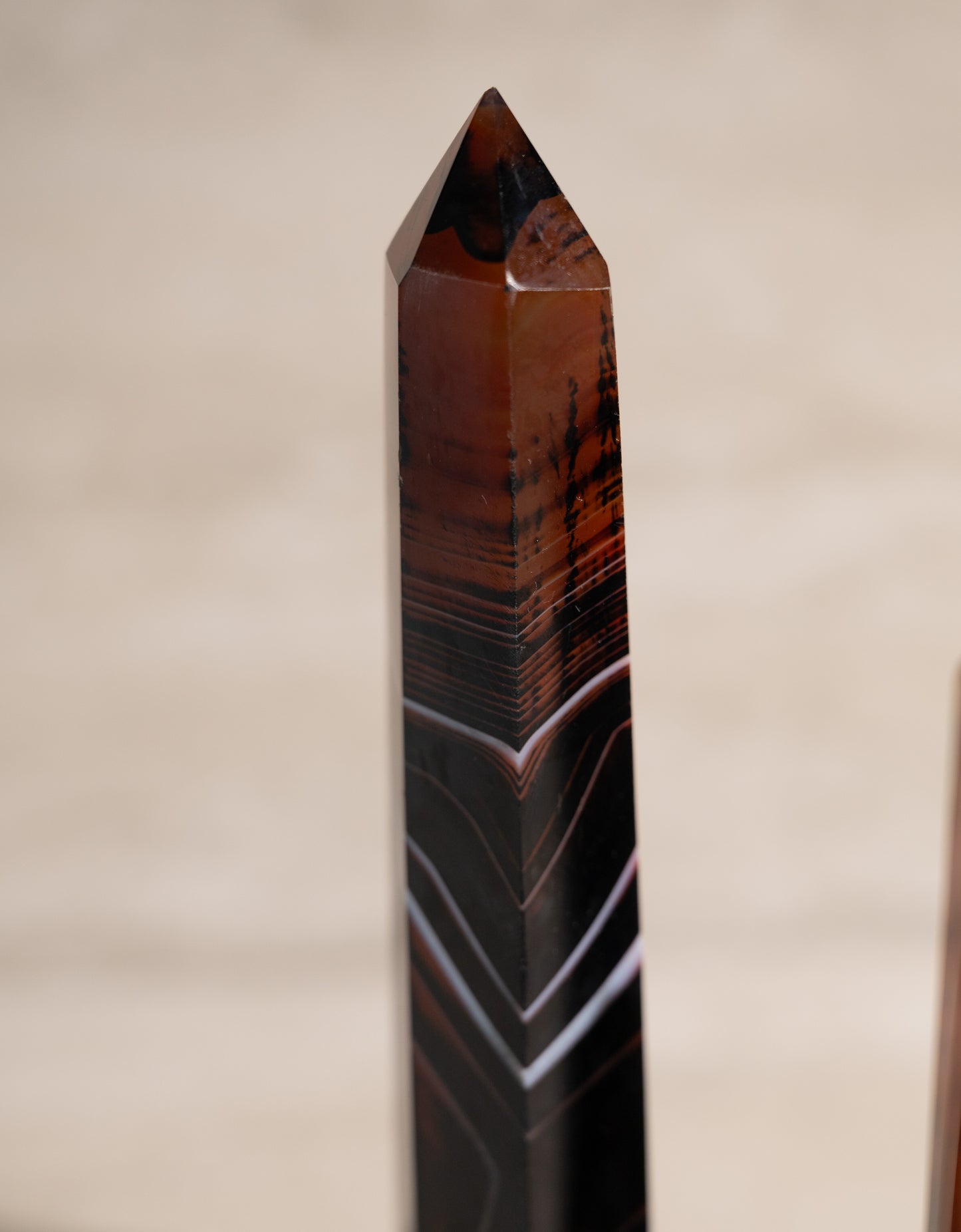 RED BANDED AGATE TOWER- 5-7"