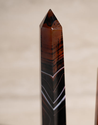 RED BANDED AGATE TOWER- 5-7"