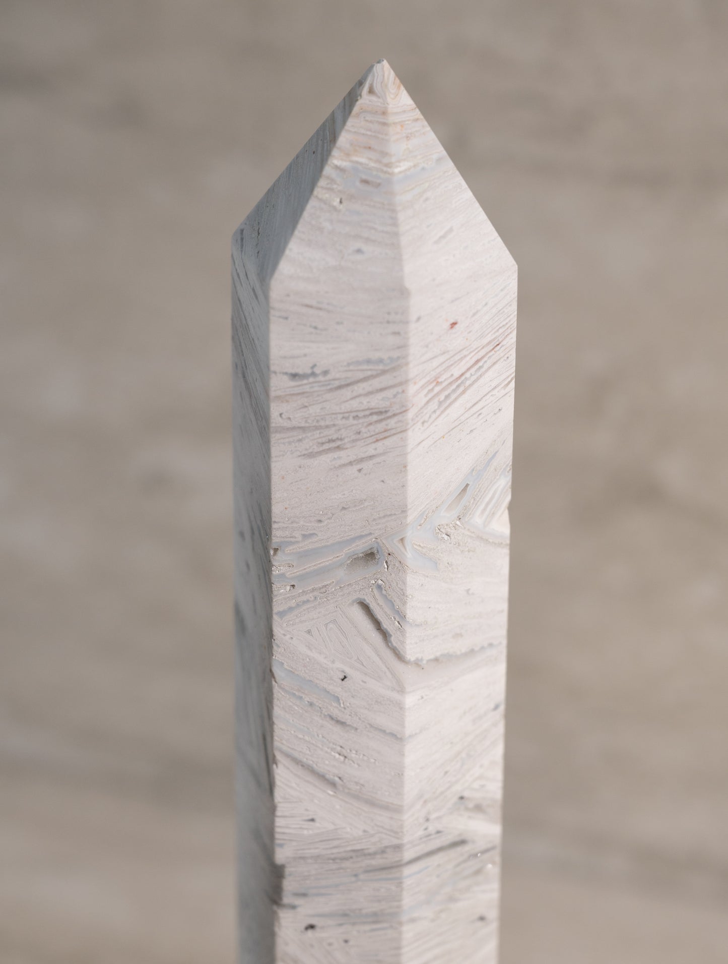 WHITE MEXICAN CRAZY LACE AGATE TOWER- 8-10"