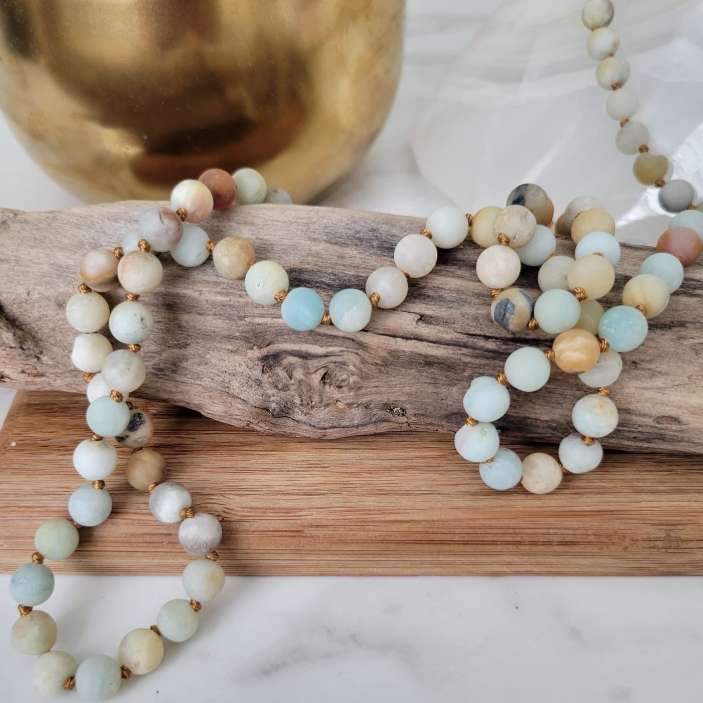 AMAZONITE MATT NECKLACE 60"