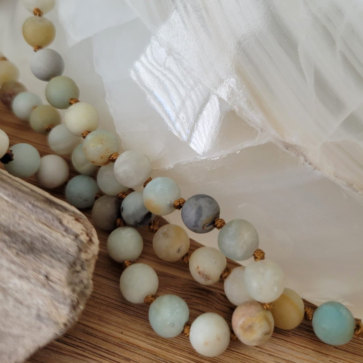 AMAZONITE MATT NECKLACE 60"