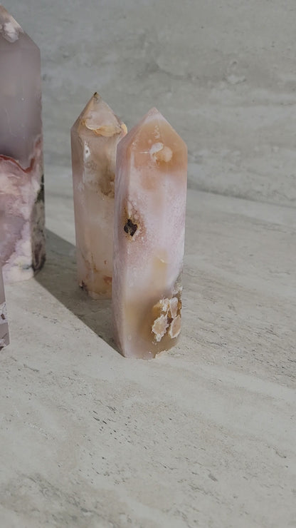 FLOWER AGATE TOWER- 3-7"