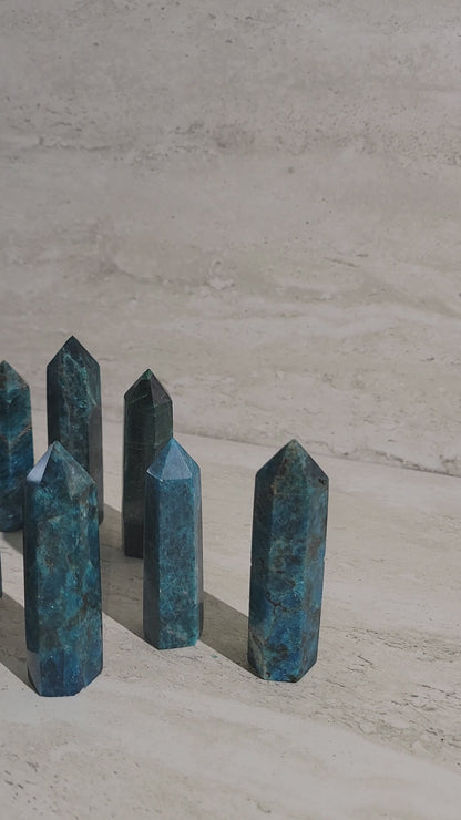 BLUE APATITE TOWER- 2-4"