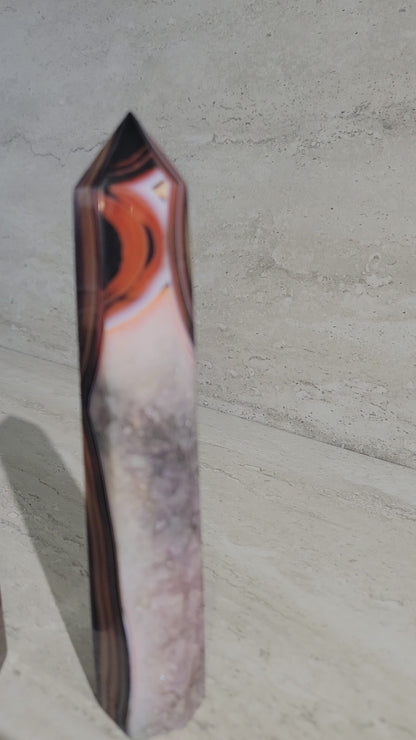BANDED AGATE TOWER- 4-6"